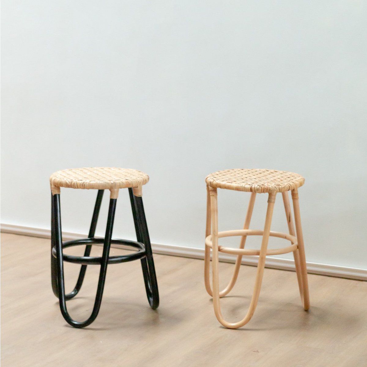Java braid natural rattan stool