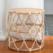 Luxury Handmade Rattan Side Table - Timeless Artisan Design