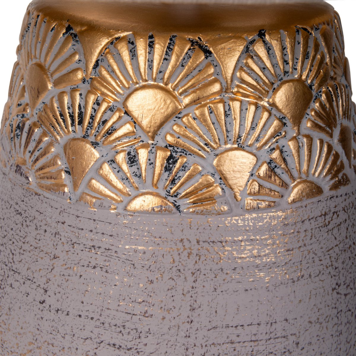 Handcrafted Ceramic Table Lamp in Beige and Gold Design