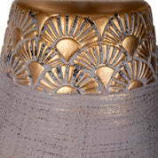 Handcrafted Ceramic Table Lamp in Beige and Gold Design