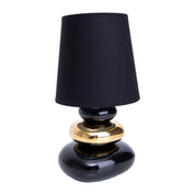 Handcrafted Artisan Table Lamp in Luxurious Black and Gold