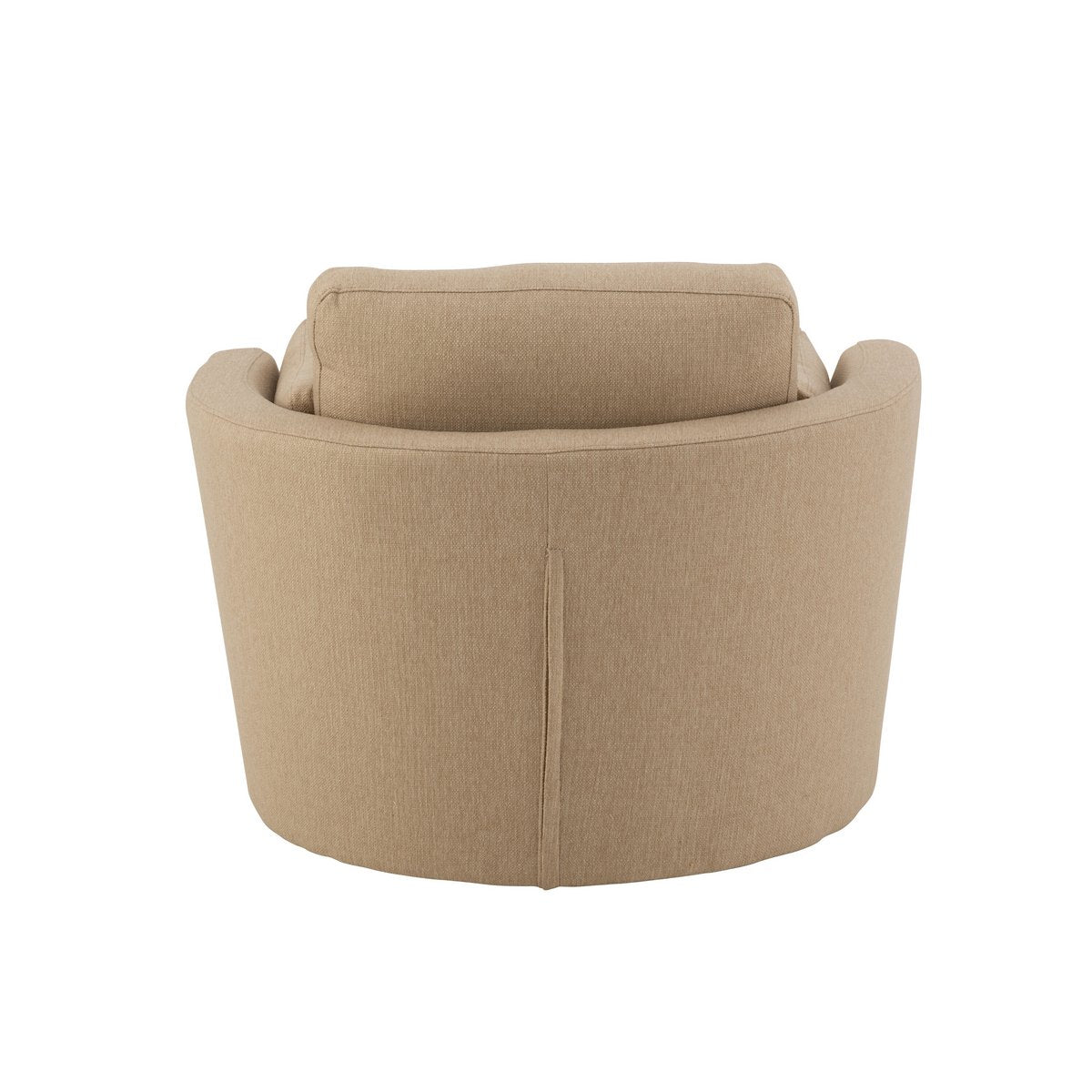 Chélu Luxe Swivel Armchair – Warm Beige Textile & Wood