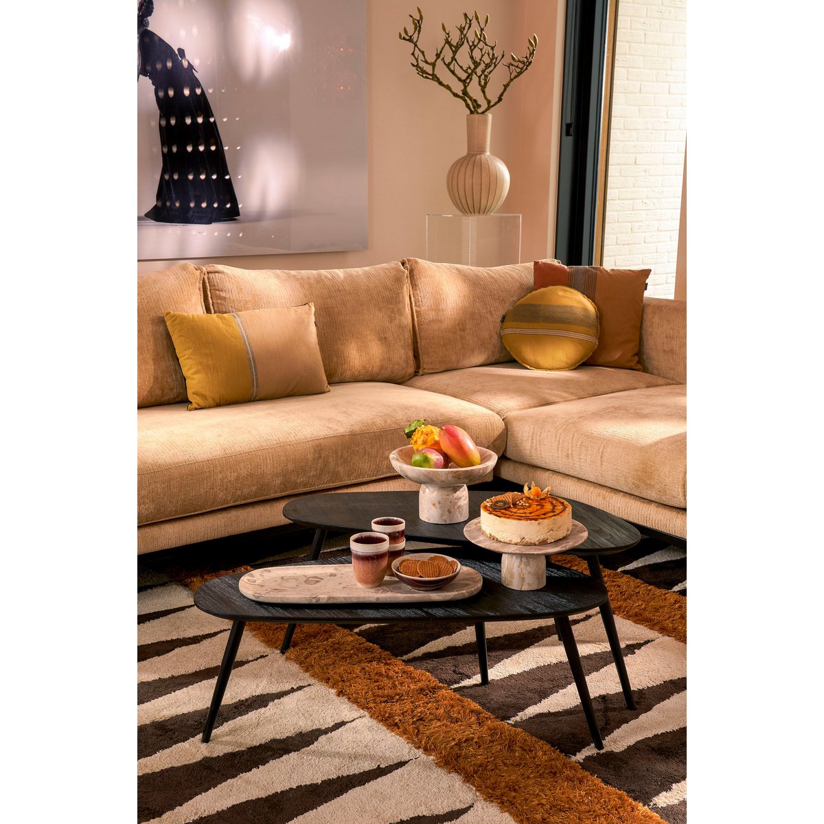 Handcrafted Recycled Wood & Metal Side Table Set (2 pcs)