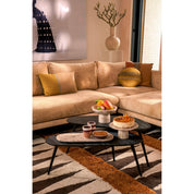 Handcrafted Recycled Wood & Metal Side Table Set (2 pcs)