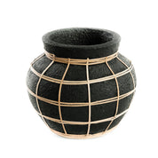 Luxury Handmade Belly Vase in Timeless Black Natural Design