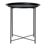 Bastia Side table - Side table in steel, black  ø47x50 cm