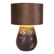 Handcrafted Luxury Ceramic Table Lamp in Beige and Gray