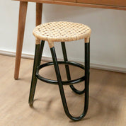 Java braid black rattan stool