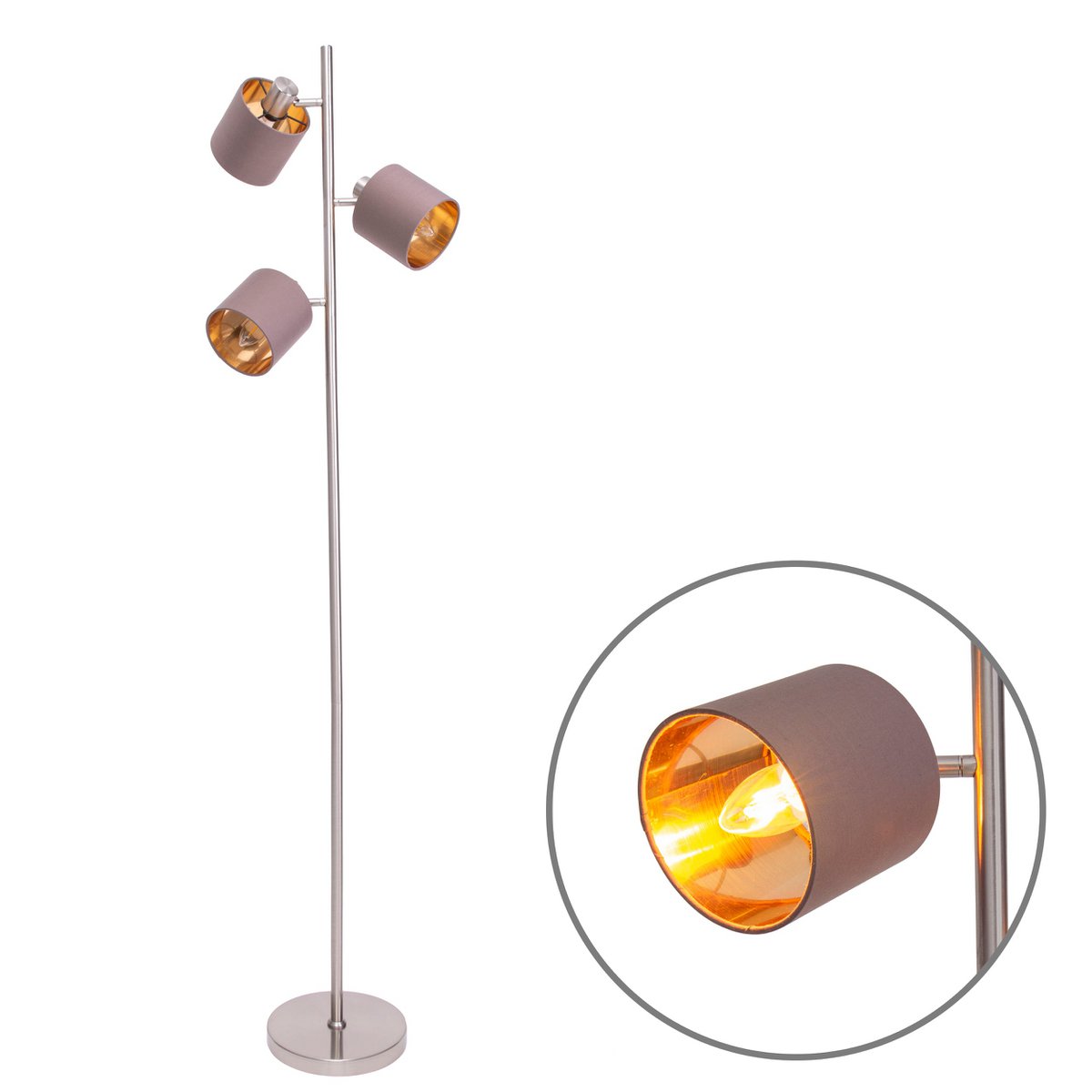 Handcrafted Luxury Metal Floor Lamp with Artisan Fabric Shades