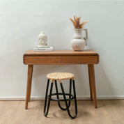 Java braid black rattan stool