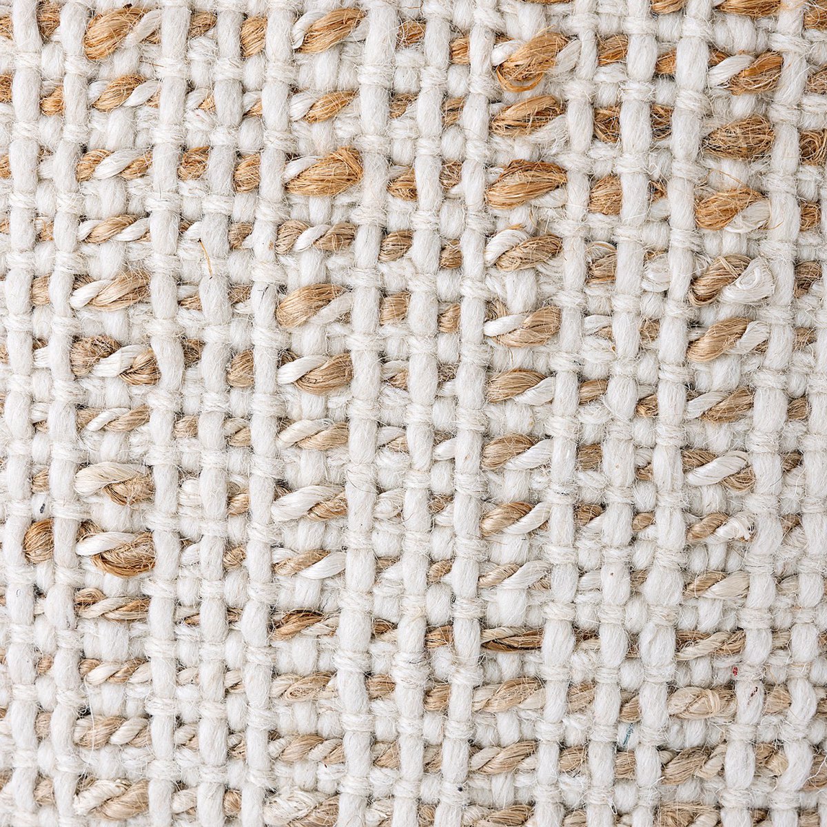 Jute & wool cube pouf