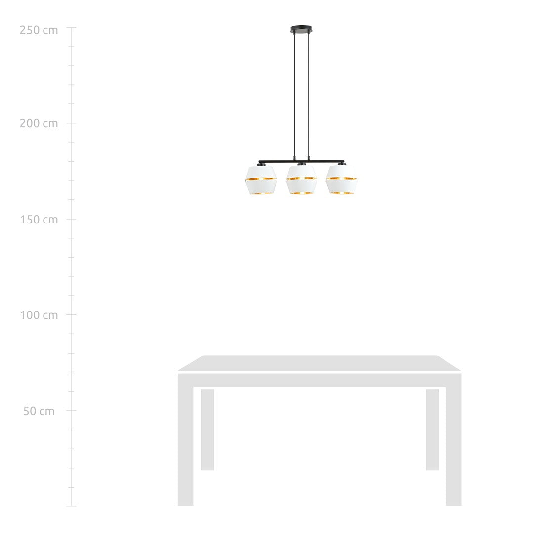 LUNOR 3 White Gold Pendant Lamp