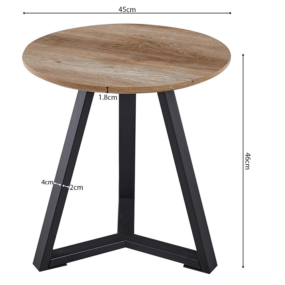 Arden old oak/black metal side table