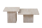 Serena beige travertin-look salontafelset (2-delig)