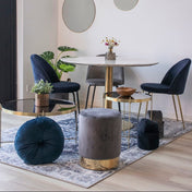 Serena 160x230cm woven rug - Blue & Cream