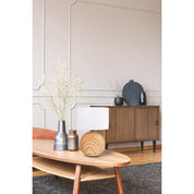 Handcrafted Luxury Ceramic Table Lamp with Natural Fabric Shade