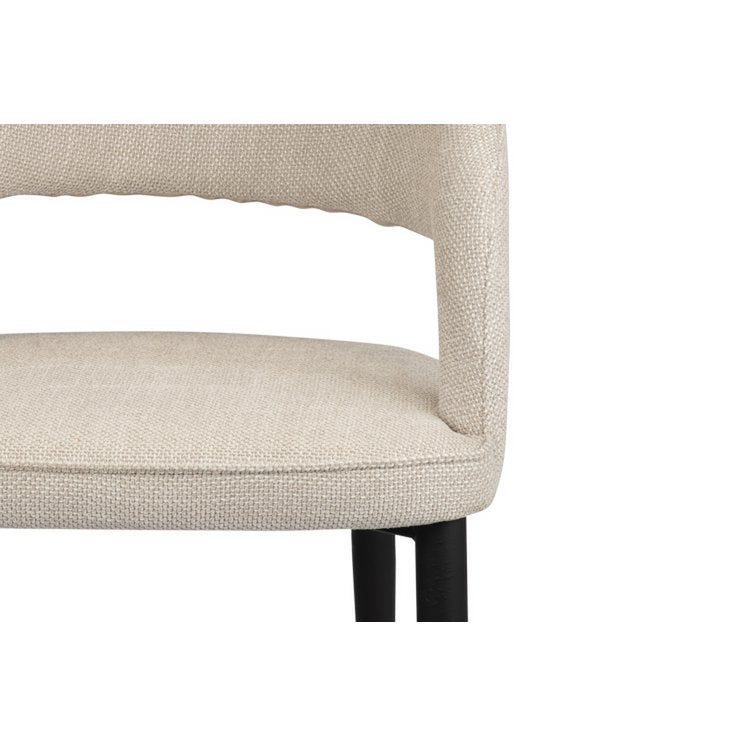 Elegant Hand-Finished Beige Tusk Chair Set of 2, Artisanal Craftsmanship