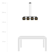 LUNOR 4 Black Gold Pendant Lamp