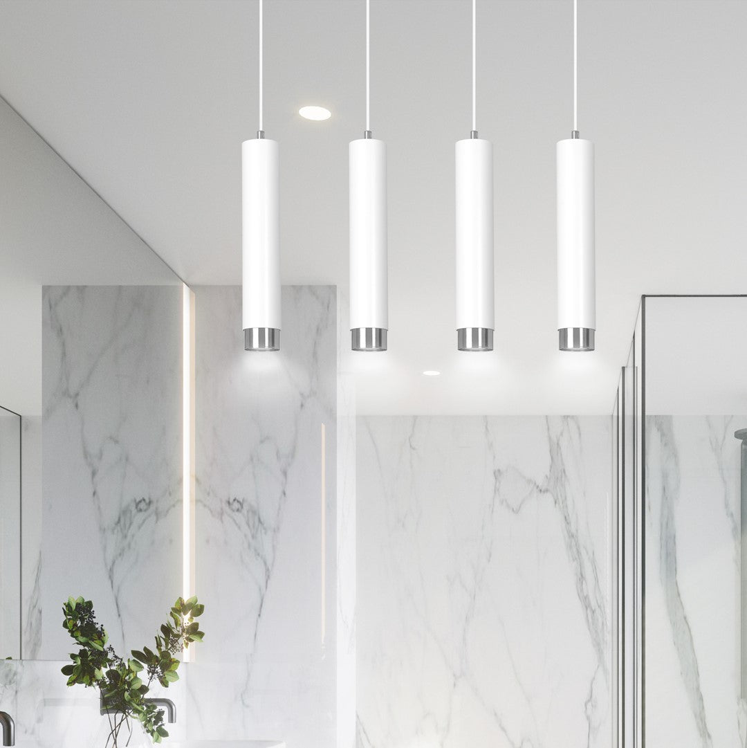 LYONN 4 White Chrome Pendant Lamp