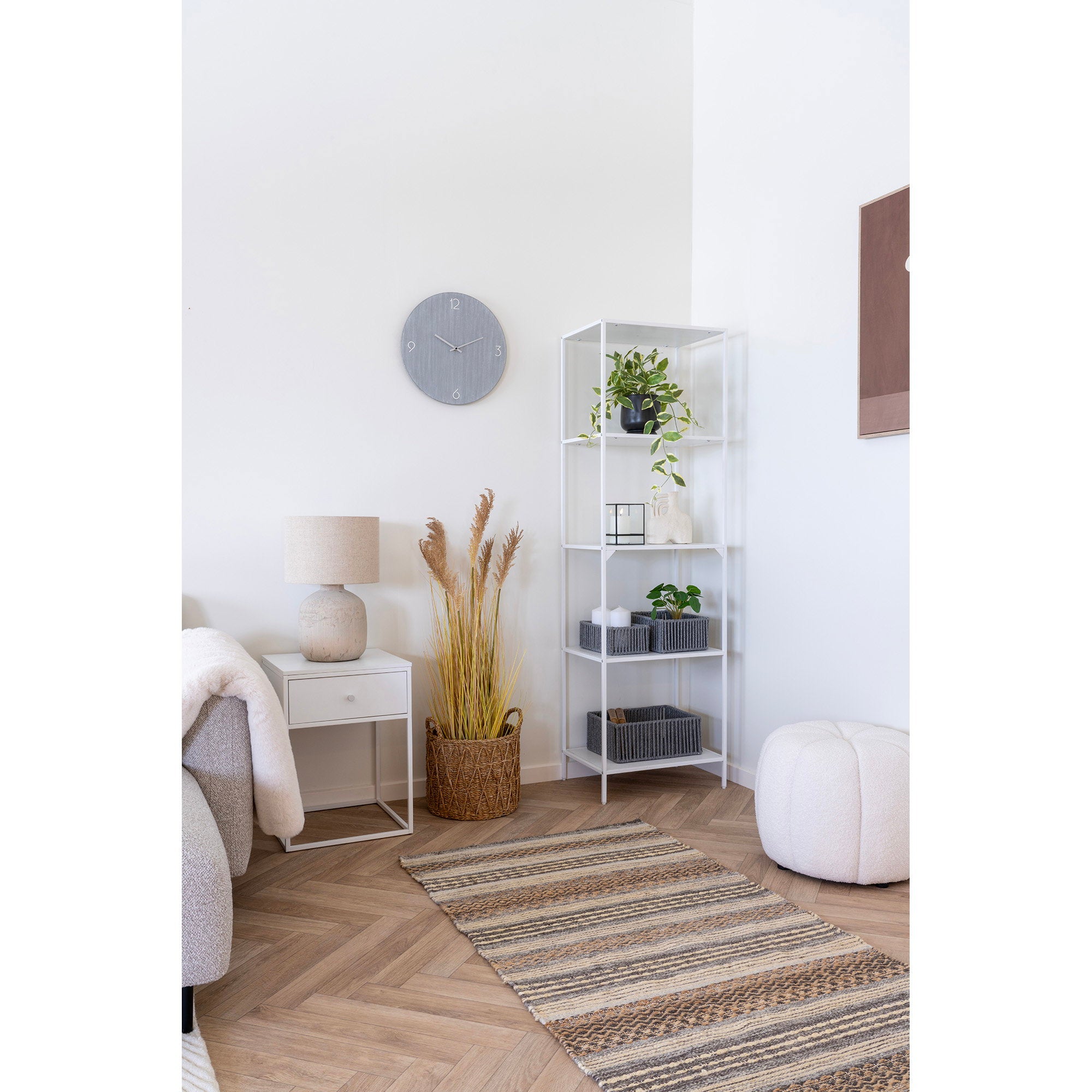 Ravenna Wall Clock - Wall clock, MDF, light grey, silent movement ø40