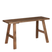 Handcrafted Brown Wooden Bench - Timeless Artisan Design