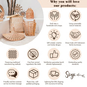 Luxury Handmade Rattan Side Table - Timeless Artisan Design