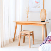 Atelier weave brown wood stool