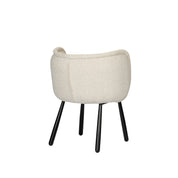 Elegant Hand-Finished Panda Arm Chair in Serene White Pearl