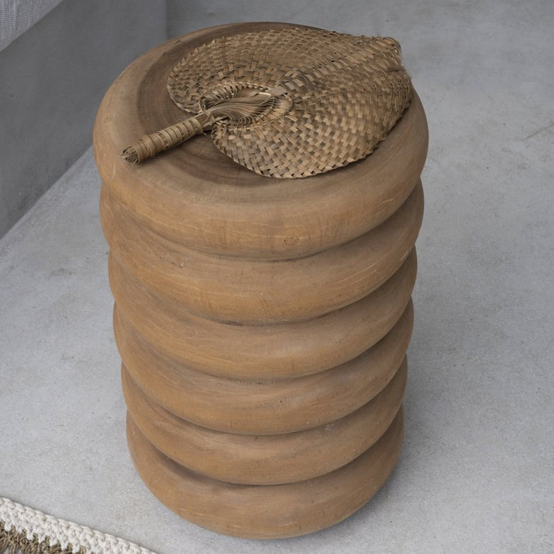 Umiko spiral teak stool