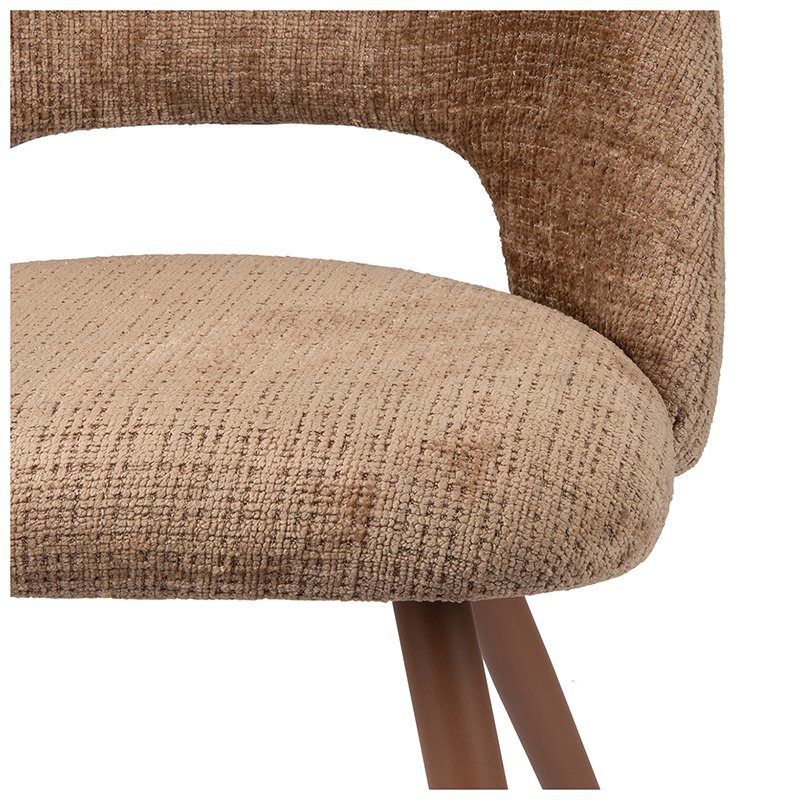 Elegant Hand-Finished Arc Chairs in Organic Caramel Tones