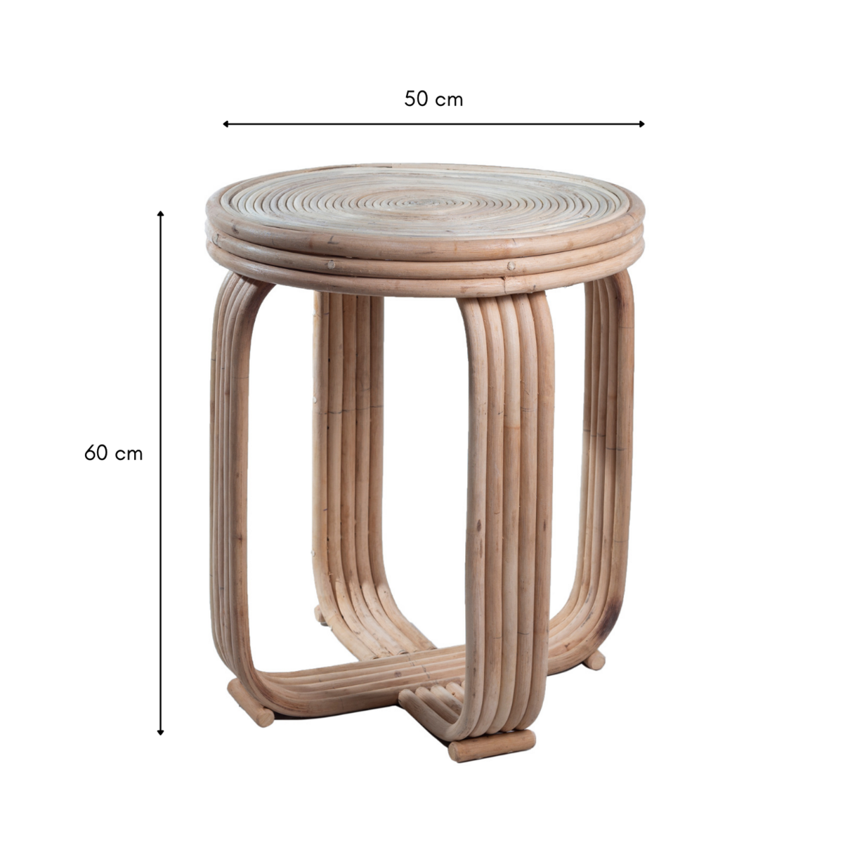 Handcrafted Luxury Rattan Side Table - Timeless Artisan Design