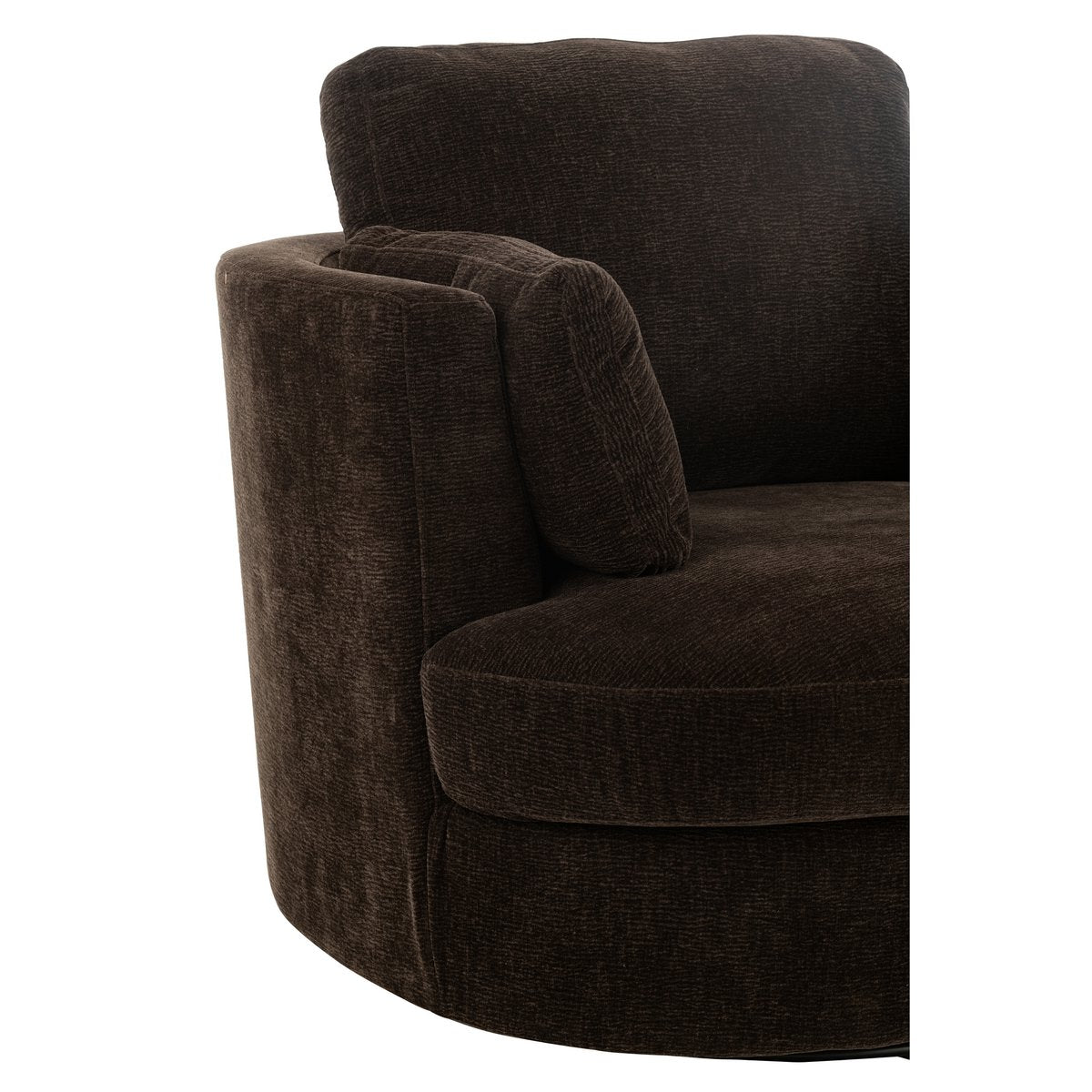 Chélu Luxe Swivel Armchair – Cocoa Brown Textile & Wood