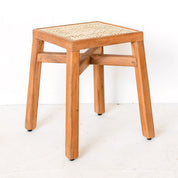 Atelier weave brown wood stool