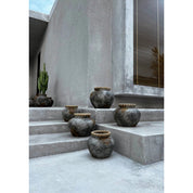 Curated Handmade Artisan Vase in Antique Grey - Timeless Design