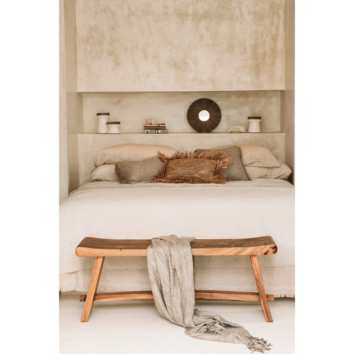 Handcrafted Luxury Suar Bench - Timeless Artisan Design