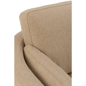 Chélu Luxe Swivel Armchair – Warm Beige Textile & Wood