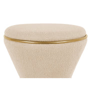 Gustar pouf in soft brown fabric