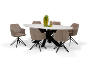 Armstoel Calvin draaivoet zwart Stof UKFR Soft Pebble