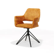 Armstoel Katy zwart draaivoet - Aurora Velours Gold