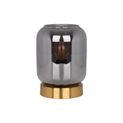 Artisan Crafted Luxury Glass Table Light in Gold and Smoke