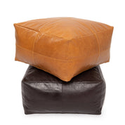 Nappa leather pouf