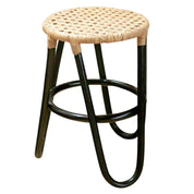 Java braid black rattan stool