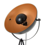 Elegant Black and Gold Three-Legged Floor Lamp for Any Space