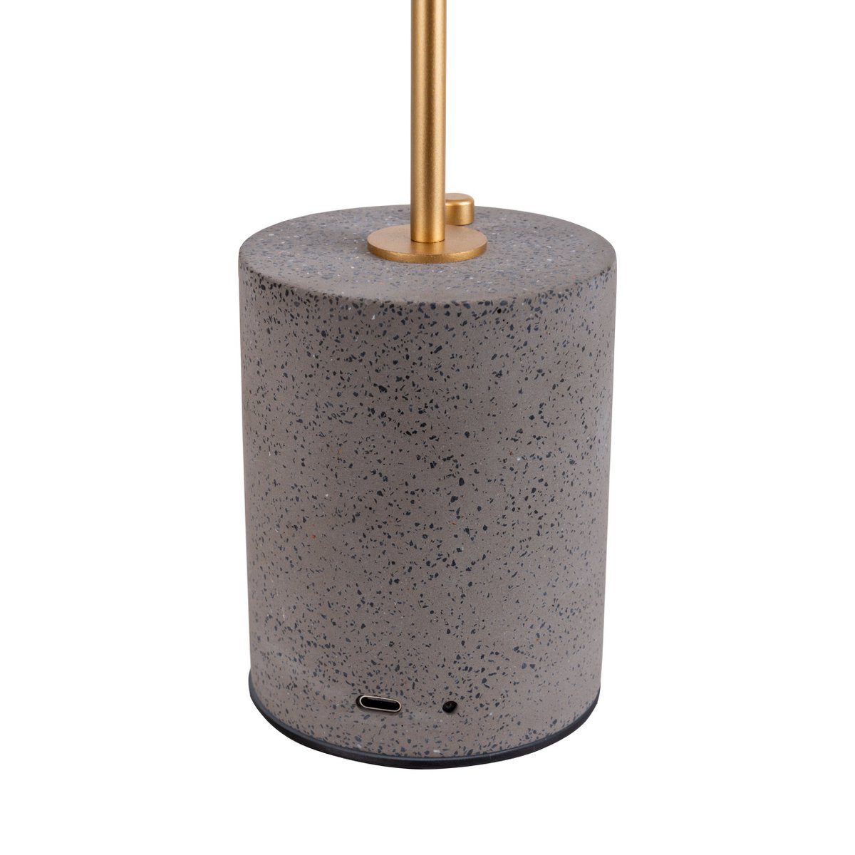 Timeless Black Metal and Concrete LED Table Lamp, Artisan Crafted