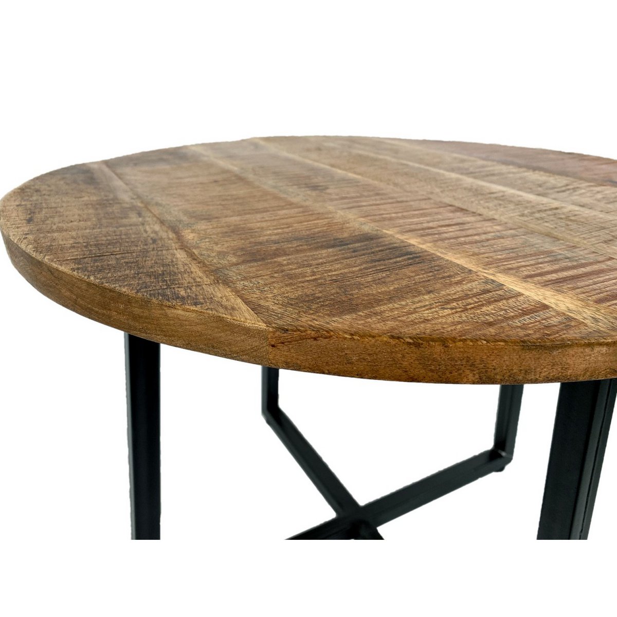 Handcrafted Luxury Round Coffee Table with Artisan Metal Frame