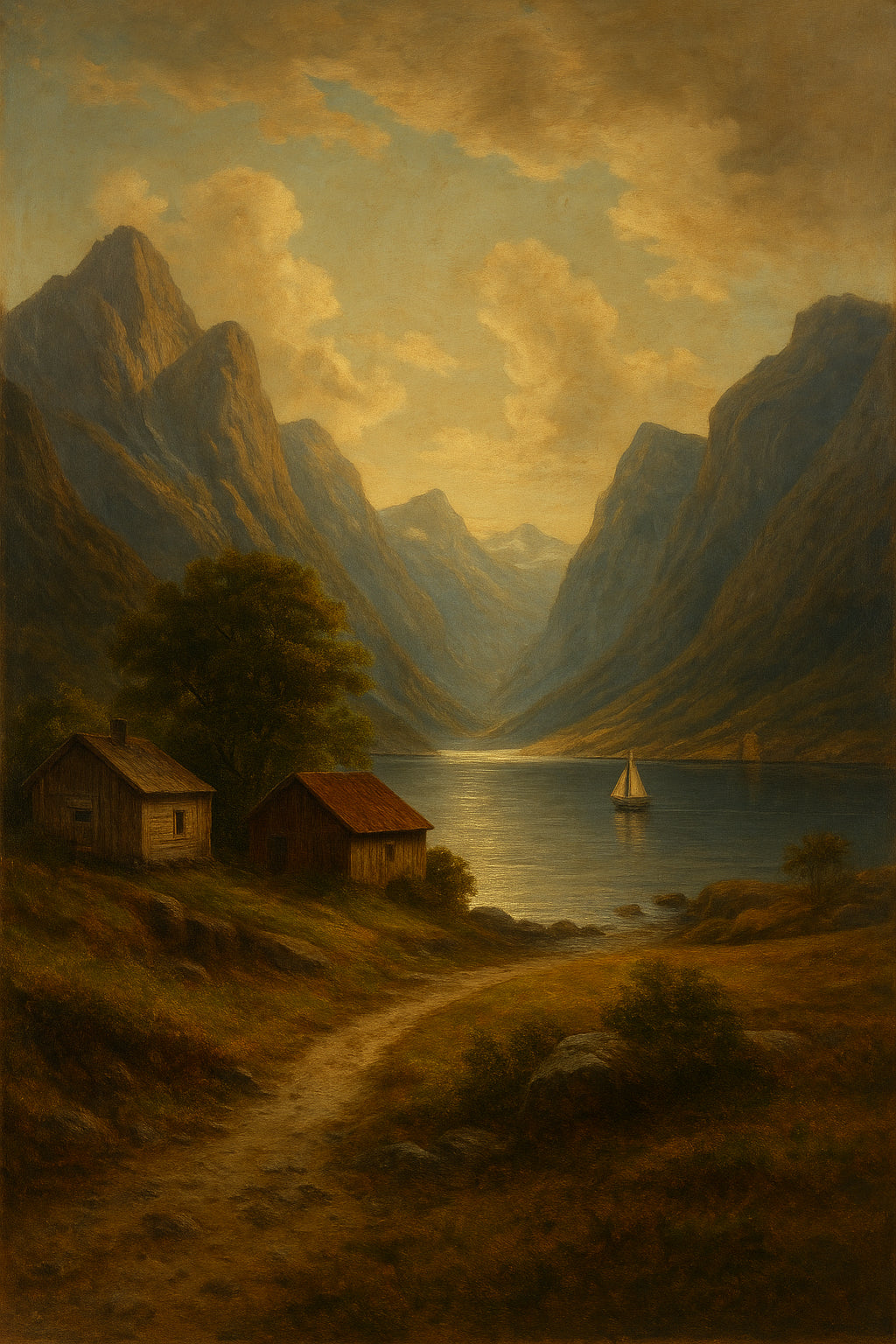 Fjord Golden Hour - Classic Wall Art