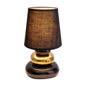 Handcrafted Artisan Table Lamp in Luxurious Black and Gold