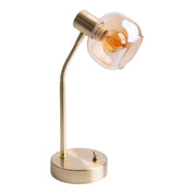 Timeless Artisan Crafted Luxury Table Lamp in Amber Glass