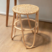 Java braid natural rattan stool