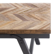 Handcrafted Artisan Herringbone Bench in Premium Natural Design